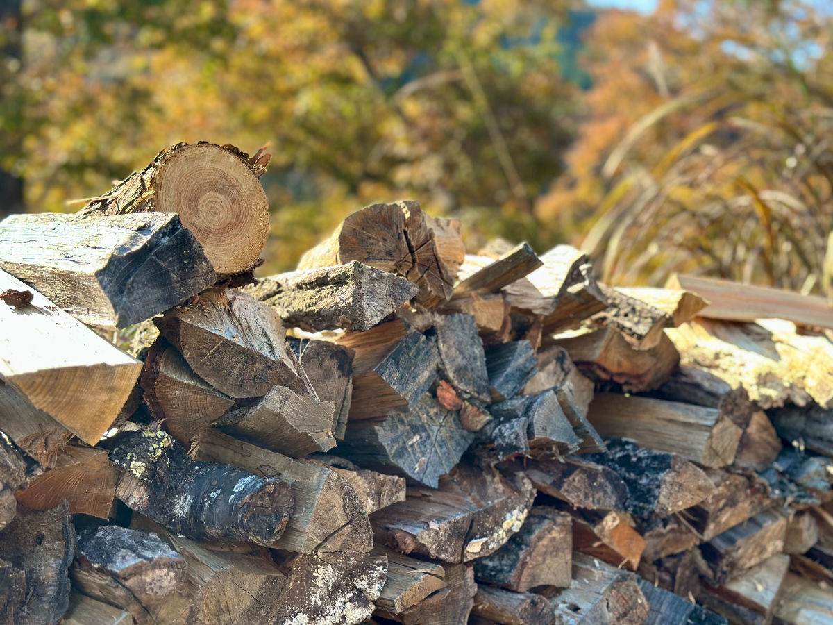 積み上げられた薪